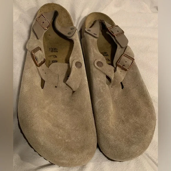 Birkenstock Tokio Men's Clogs Suede Leather Slide Sandal Taupe Size 45/12 - 12.5 - Picture 13 of 16